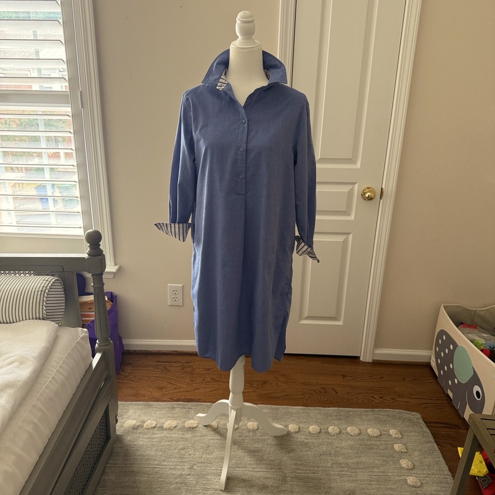 Blue Long Sleeve Women's Dress
